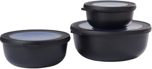Mepal Opbevaringsbokse Cirqula Nordic Black Rund 3-delt - 350 ml + 750 ml + 1,25 liter