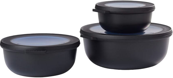 Mepal Opbevaringsbokse Cirqula Nordic Black Rund 3-delt - 350 ml + 750 ml + 1,25 liter