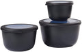 Mepal Opbevaringsbokse Cirqula Nordic Black Rund 3-delt - 500 ml + 1 liter + 2 liter
