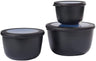 Mepal Opbevaringsbokse Cirqula Nordic Black Rund 3-delt - 500 ml + 1 liter + 2 liter
