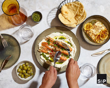 Salt & Pepper Serviesset Meridian - Grøn/Blå 16-delig / 4 personer - 4 middagstallerkener, 4 morgenmadstallerkener, 4 skåle og 4 kopper