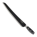 Messermeister Brisketmes Vleesmes Gekarteld Avanta BBQ 25 cm met zwart titanium lemmet, vrijstaand op witte achtergrond