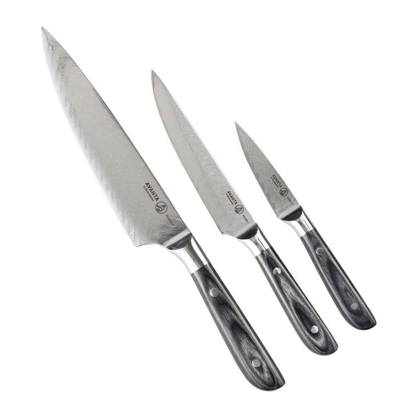 Messermeister Knivsæt Avanta Damascus 3-delt - Kokkekniv, Universalkniv & Skrællekniv