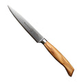 Messermeister Officemes Oliva Luxe 12 cm met olijfhouten heft, vrijstaand op witte achtergrond