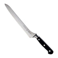 Messermeister Offset Broodmes Meridian Elite 20 cm met zwart heft, vrijstaand op witte achtergrond