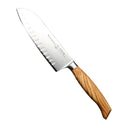 Messermeister Santokukniv med Luftlommer Oliva Luxe Oliventræ 16,5 cm