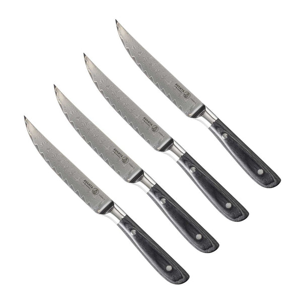 Messermeister Steakknive Avanta Damascus 13 cm - 67 Lag Damaskusstål - 4 stk.