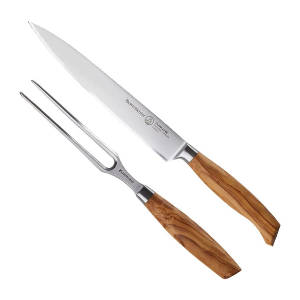 Messermeister Tranchersæt Oliva Luxe Oliventræ 2-delt - Kødkniv & Kødgaffel