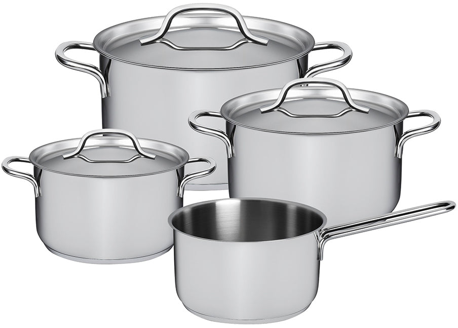 Sola Pannenset Mirage 4-Delig RVS - Kookpan ø 16, 18, 20 cm & Steelpan ø 16 cm - egnet til alle varmekilder
