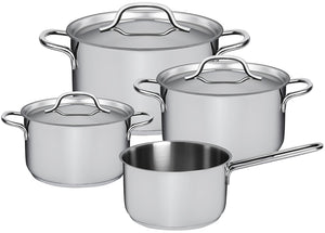 Sola Pannenset Mirage 4-Delig RVS - Kookpan ø 16, 18, 20 cm & Steelpan ø 16 cm - egnet til alle varmekilder