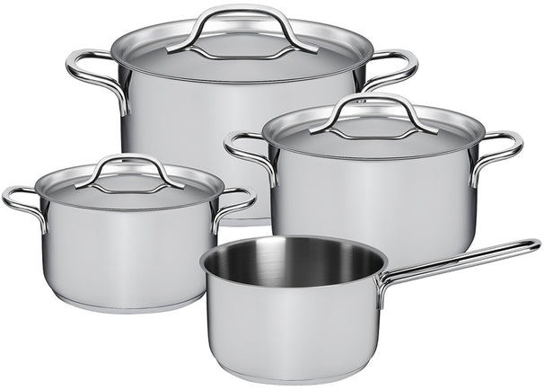 Sola Pannenset Mirage 4-Delig RVS - Kookpan ø 16, 18, 20 cm & Steelpan ø 16 cm - egnet til alle varmekilder