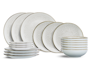 Cosy & Trendy Serviesset Murano 18-delig / 6 personer - 6 dinerborden, 6 ontbijtborden og 6 dybe borden