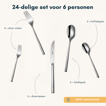 Sola Bestekset Montreux - 18/10 RVS - 24 delig / 6 personer