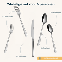 Sola Bestekset Fleurie - 18/10 RVS - 24 delig / 6 personer