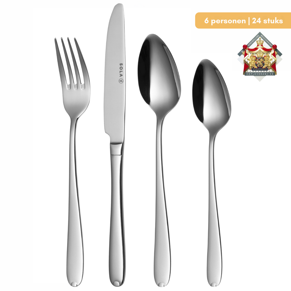 Sola Bestekset Fleurie - 18/10 RVS - 24 delig / 6 personer