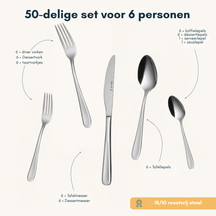 Sola Bestekset Florence - 18/10 RVS - 50 delig / 6 personer