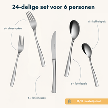 Sola Bestikssæt Lotus - 18/10 RVS - 24 dele / 6 personer
