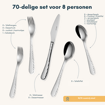 Sola Bestikset Lima - 18/10 RVS - 70 dele / 8 personer