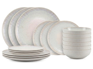Cookinglife Serviesset Nola Beige reactive glaze 18-delig / 6 personer - 6 dinerborden, 6 ontbijtborden og 6 skåle