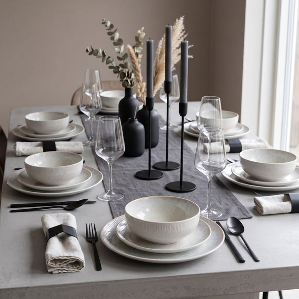 Cookinglife Serviesset Nola Beige reactive glaze 18-delig / 6 personer - 6 dinerborden, 6 ontbijtborden og 6 skåle