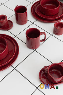 ONA Mokken Fika Burgundy 330 ml - 4 stuks