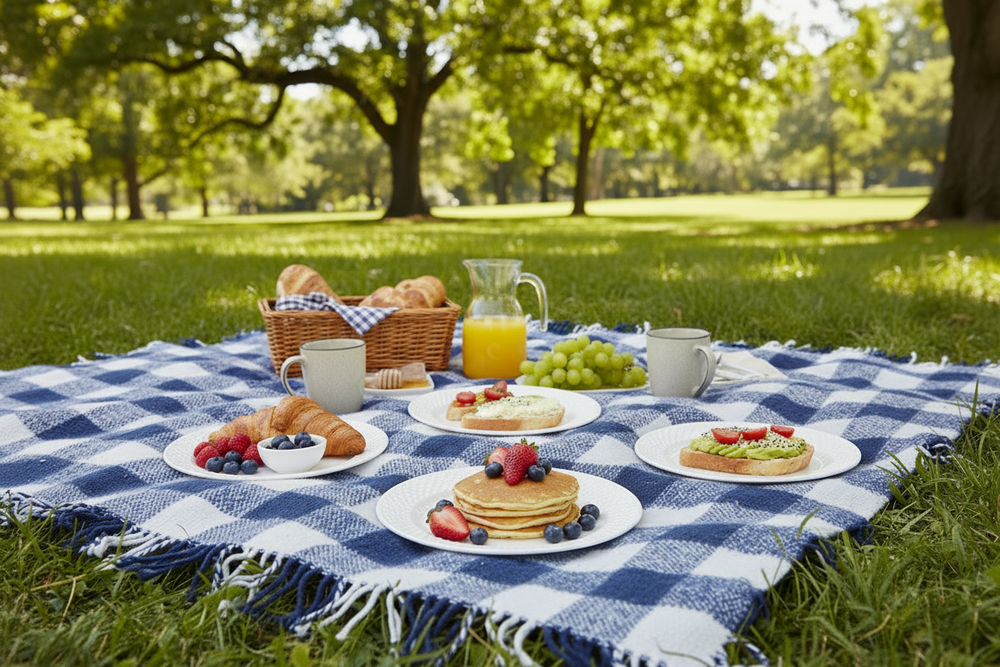 Cookinglife Morgenmadstallerkener / Desserttallerkener - CampVibe - Outdoor - Plast - Brudsikker - Hvid ø 21 cm - 4 Stykker