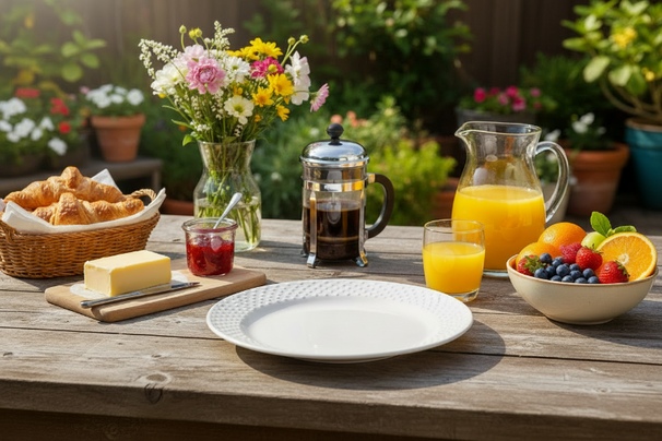 Cookinglife Morgenmadstallerkener / Desserttallerkener - CampVibe - Outdoor - Plast - Brudsikker - Hvid ø 21 cm - 4 Stykker