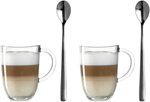 Leonardo Latte Macchiato Glas - Napoli 380 ml + 2 Skeer - Varmebestandig