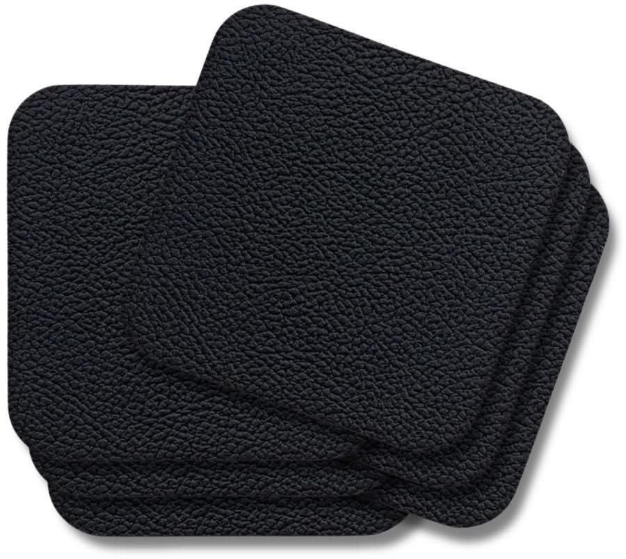 Cookinglife Underlag - Vegan læder - Sort - 10 x 10 cm - 6 stk.