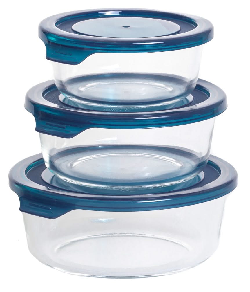 Sareva Glazen Vershoudbakjes Glas - To Go - med Låg - Ovnfade - Cook & Fresh - 3 dele