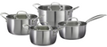 Cookinglife Pannenset Signature Steel 4-Delig RVS - Kookpan ø 16, 20 en 24 cm en Steelpan ø 17.5 cm - egnet til alle varmekilder