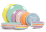 Cookinglife Serviesset Pastel Harmony 18-delig / 6 personer - 6 middagstallerkener, 6 morgenmadstallerkener og 6 dybe tallerkener