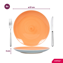Cookinglife Serviesset Pastel Harmony 18-delig / 6 personer - 6 middagstallerkener, 6 morgenmadstallerkener og 6 dybe tallerkener