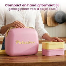 Polarbox Mini Køletaske / Coolerbag med 2 Madkasser - Bubblegum-Yellow - 6 Liter