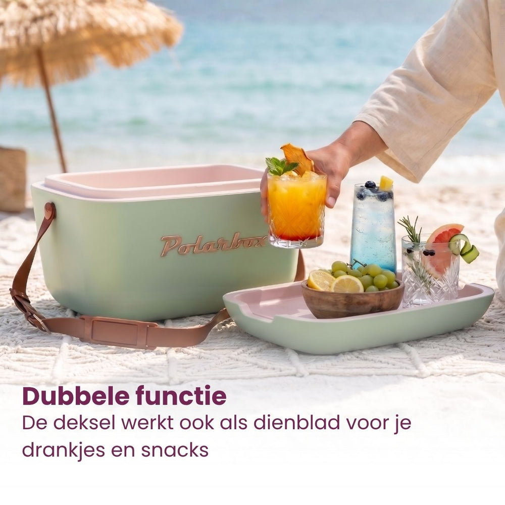 Polarbox Køleboks med Skulderrem - Olive Green-Gold - 12 Liter