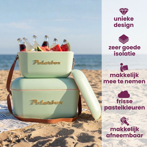 Polarbox Køleboks med Skulderrem - Olive Green-Gold - 12 Liter