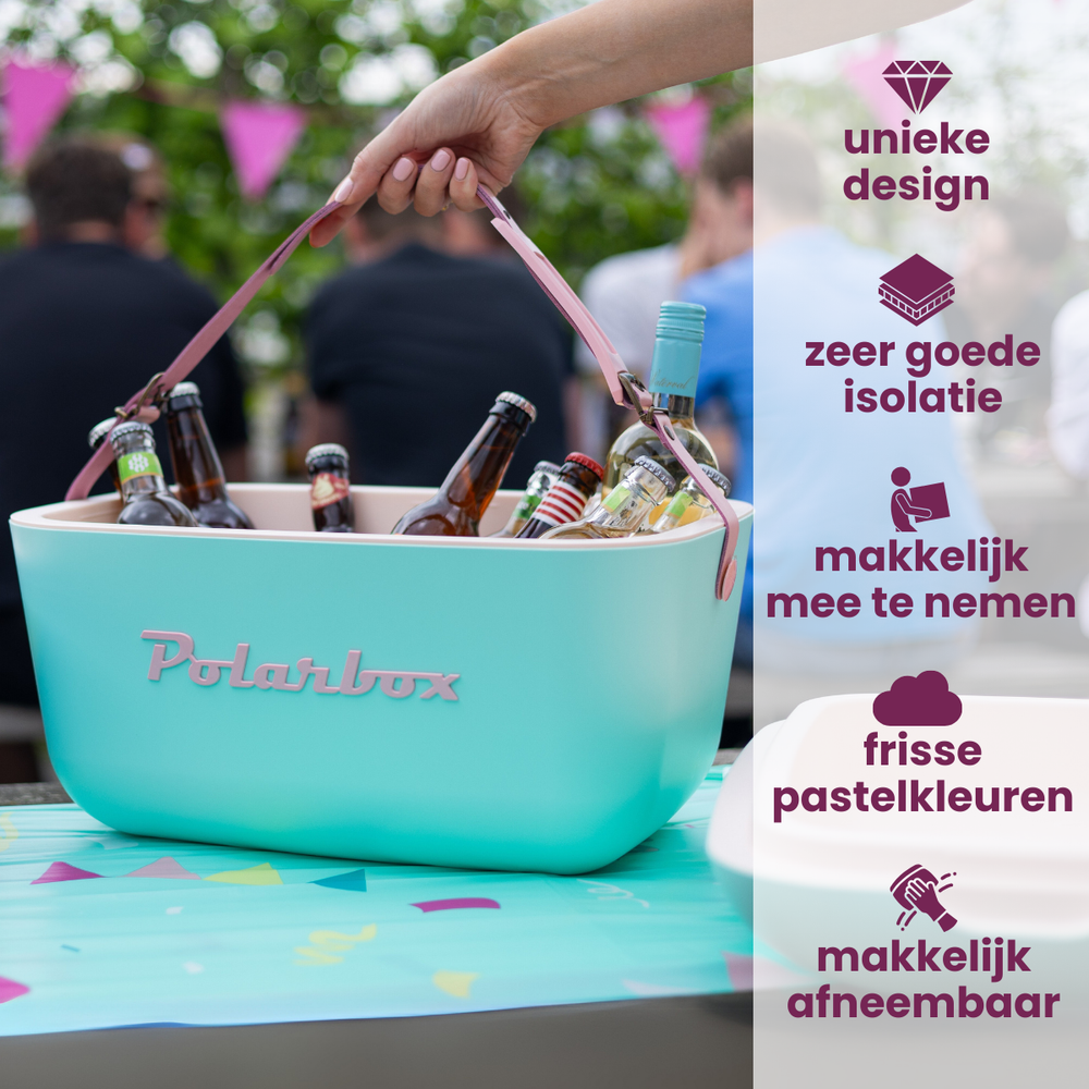 Polarbox Koelbox med Skulderrem - Pastelgrøn - 12 liter