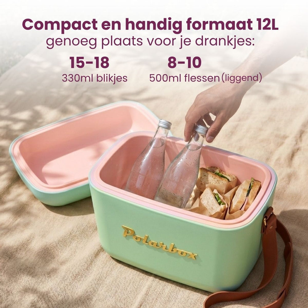 Polarbox Køleboks med Skulderrem - Olive Green-Gold - 12 Liter