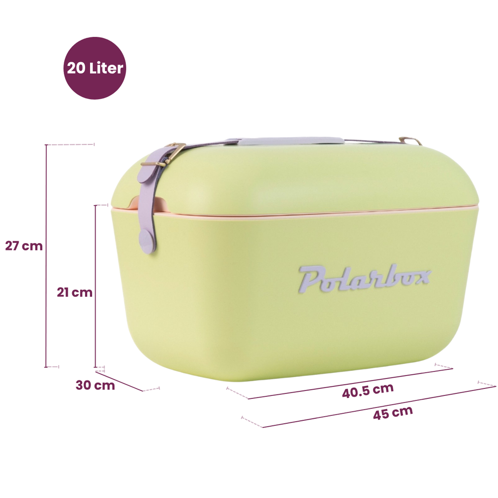 Polarbox Koelbox med Skulderrem - Lime-Lilac - 20 Liter