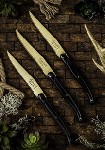 Laguiole Style de Vie Steakmessen Prestige Line Guld - 6 stk.