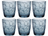 Bormioli Rocco Waterglazen Diamond - Blå - 300 ml - 6 stk.