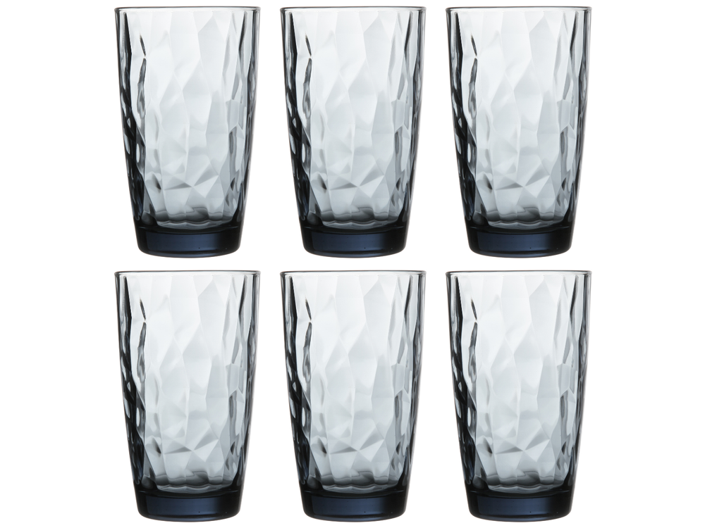 Bormioli Rocco Longdrinkglazen Diamond - Blå - 470 ml - 6 styk