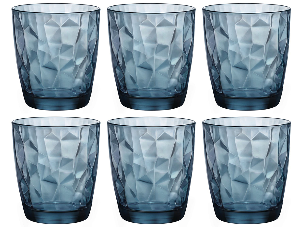 Bormioli Rocco Waterglazen Diamond - Blå - 390 ml - 6 stk.