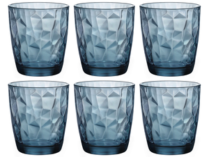Bormioli Rocco Waterglazen Diamond - Blå - 390 ml - 6 stk.