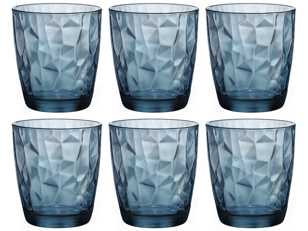 Bormioli Rocco Waterglazen Diamond - Blå - 390 ml - 6 stk.