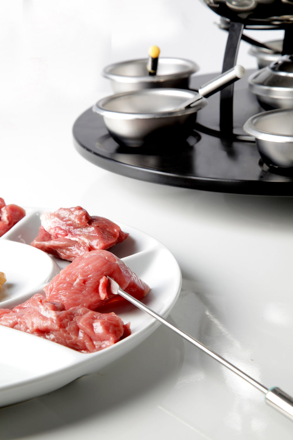 Cosy & Trendy BBQ Borden / Gourmetborden / Fondueborden 6 vakken ø 23.5 cm - 4 Stuks