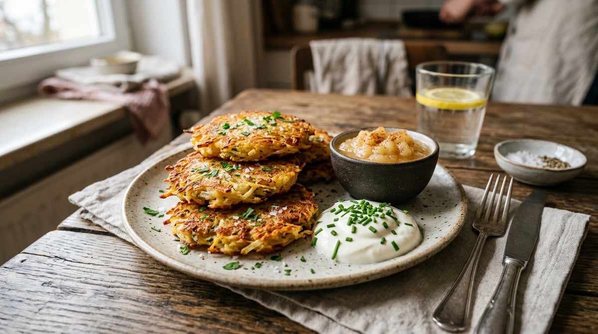 Sprøde tyske kartoffelpandekager, som du ikke kan modstå