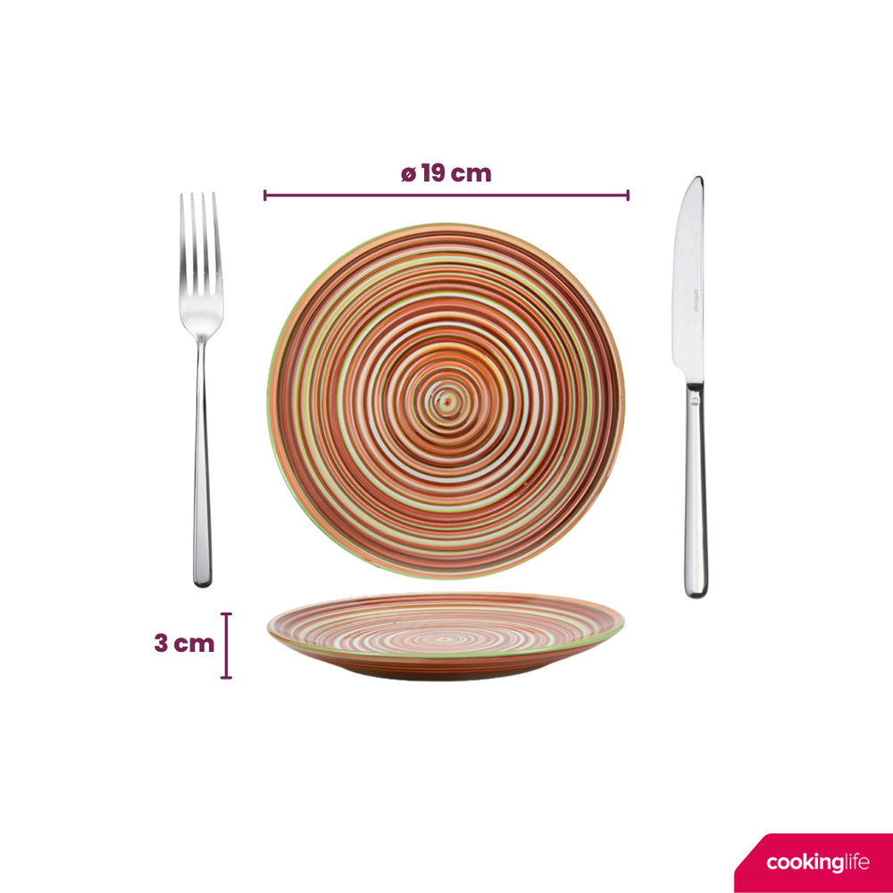 Cookinglife Serviesset Rhythm & Lines 18-delig / 6 personer - 6 middagstallerkener, 6 morgenmadstallerkener og 6 dybe tallerkener