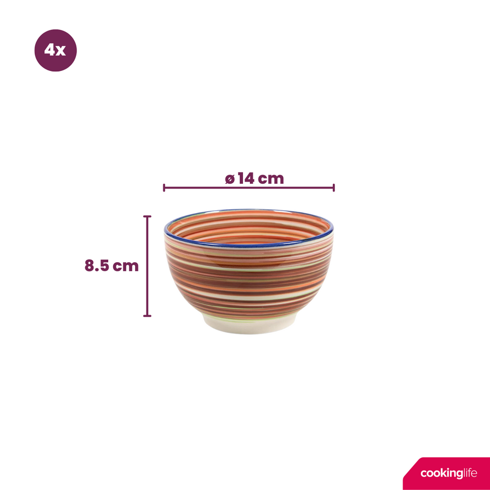 Cookinglife Suppeskåle / Skåle Rhythm & Lines ø 14 cm - 4 Stykker