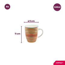 Cookinglife Mugs Rhythm & Lines 340 ml - 4 Styk